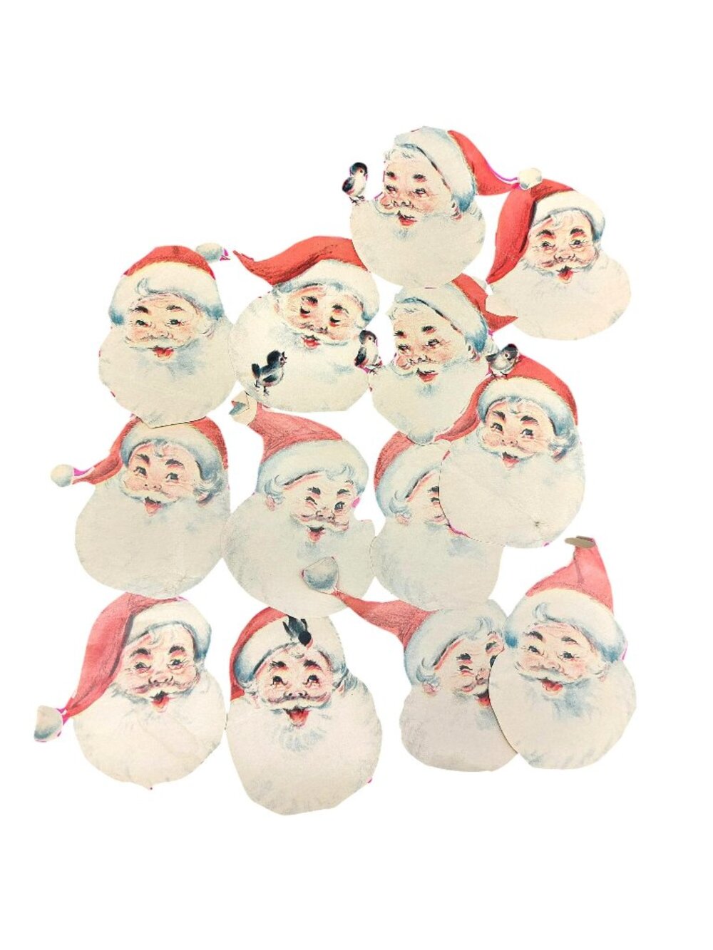 Vintage Santa Claus Wrapping Paper Cutouts For Scrapbooking & Crafts 13 Pieces